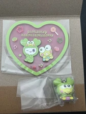 John Lee x Keroppi Rubber Coaster & Mascot Charm Set  MIB, Fast