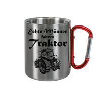 Echte MäNner Fahren Traktor | Edelstahltasse Mit Karabiner | Geschenk Tasse