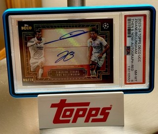 Zidane Bellingham Dual Auto /10 2023 Topps Deco Red PSA 8 Real Madrid