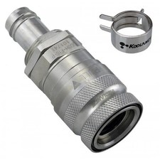 Koolance QD3H Female Quick Disconnect Coupling, PanelBarb for ID 10mm QD3H-F10-P