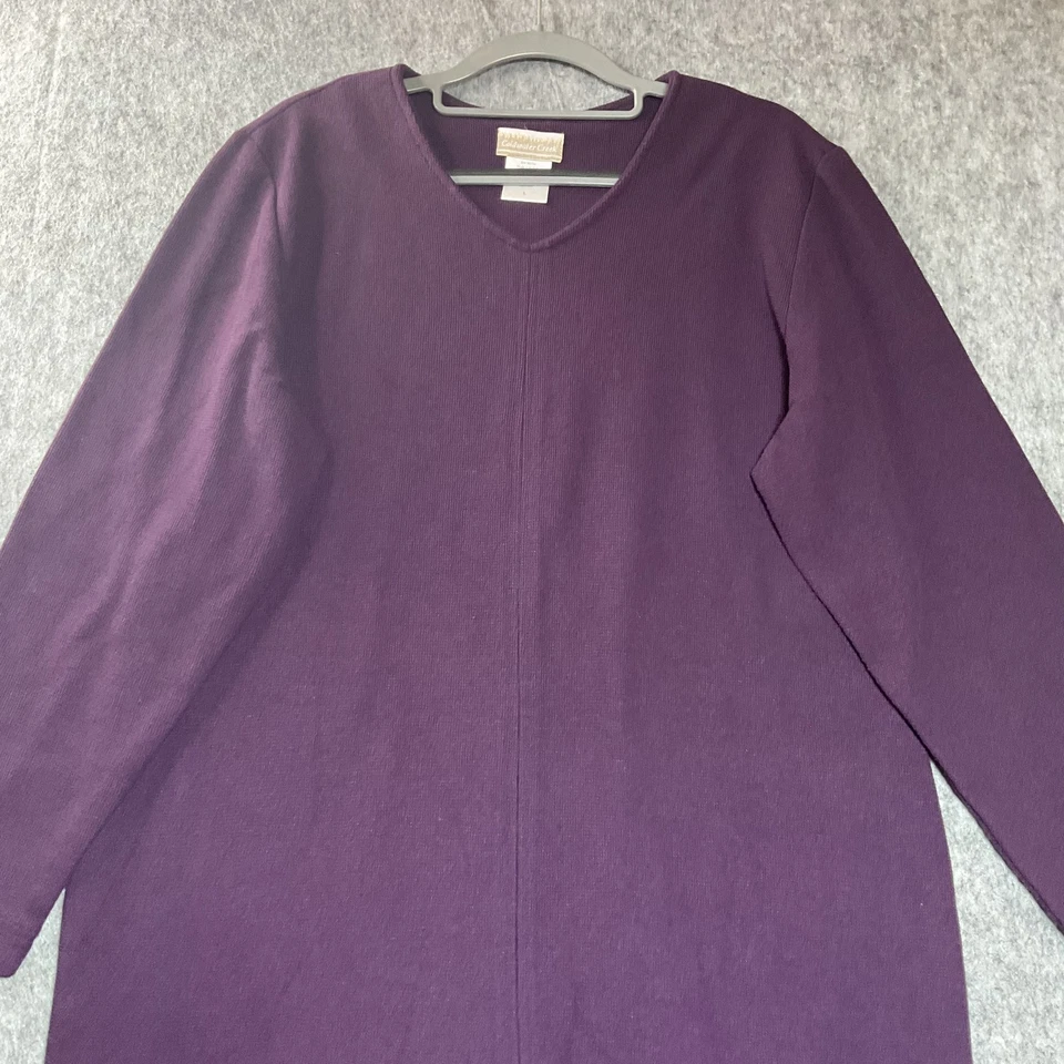 Vestido Vintage Coldwater Creek Mujer Grande Púrpura Tejido Maxi Cápsula Mínimo EE. UU. Foto 3 de 4