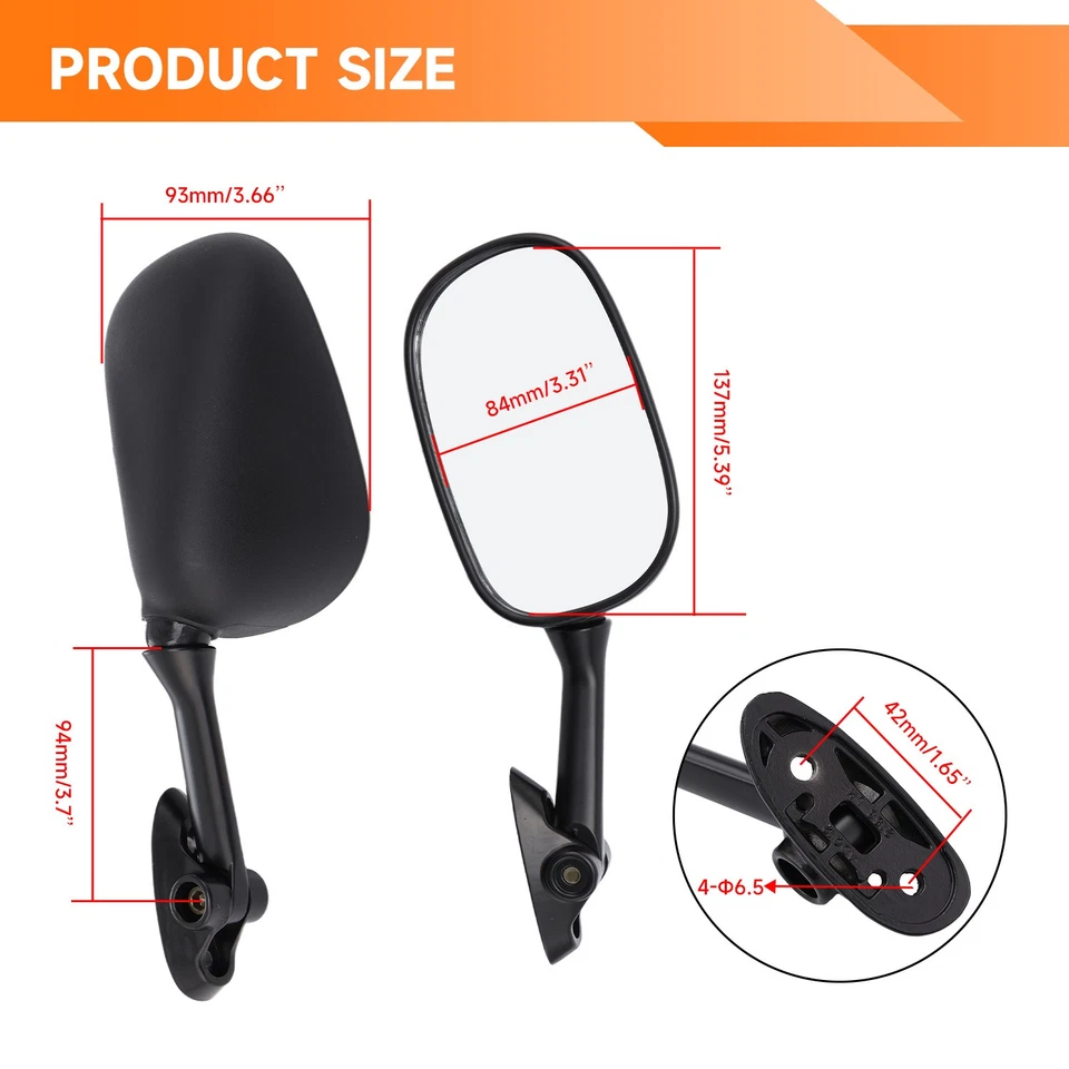 Espejos retrovisores laterales aptos para Suzuki SV650S 2003-2010 GSXR750 2004-2005 2004 Foto 4 de 4