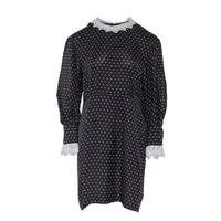 Sandro Minikleid Schwarz Gepunktet Punkte Kleid Kurz Gr. 40 L Damen SFPRO02609