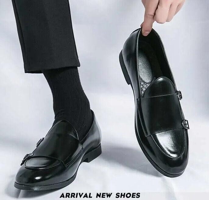 SAOLA Scarpe mocassini uomo a punta fibbia abito formale business Oxford slip on