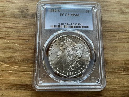 1882 S Morgan Silver Dollar $1 PCGS MS 64