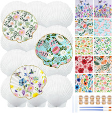 12 Sets Natural Scallop Shells for Crafts, 4-5 Inch Large Seashells with Decoupa
