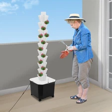 50-Hole Vertical Hydroponics Growing Kit Mobile Hydroponic Growing Kit 5 Tiers
