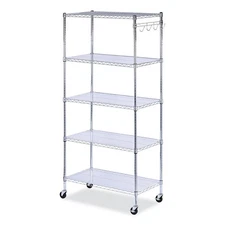 Alera SW653618SR 36" x 18" x 72" Five-Shelf Wire Shelving Kit - Silver New