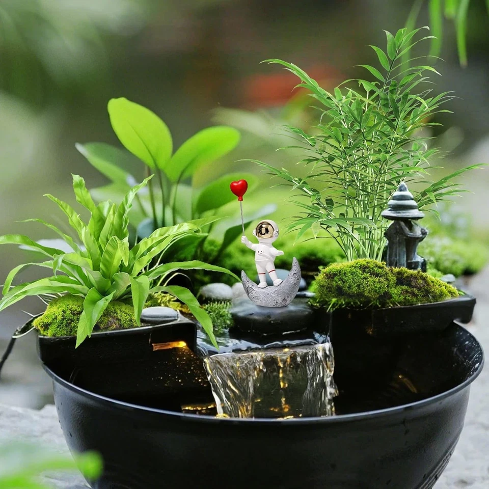 Wassergarten Tischteich mit Wasserfall Miniteich, Dekoteich Schwarz - Bild 3 von 4