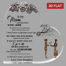2D Flat Heart Acrylic Plaque to Mom from Daughter Meaningful Gifts for Mom