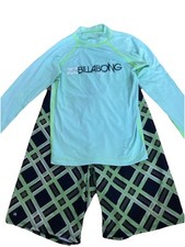Billabong Long Sleeve Rash Guts Size 12 And Micros Board Shorts Size 8