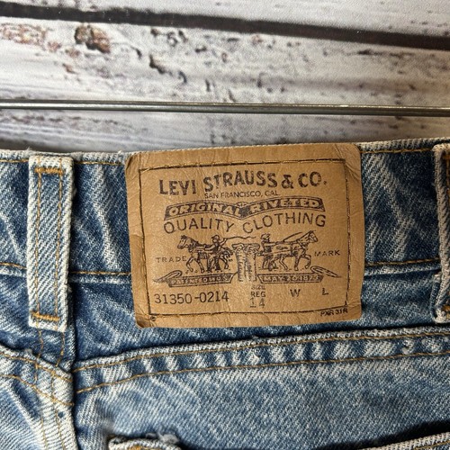 Vintage 90s Levis 31350‐0289 Orange Tab Light Wash Jeans Girls Size 14 (25x26) - Picture 8 of 13