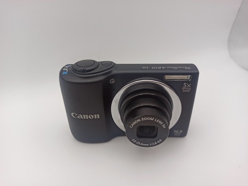 Canon PowerShot A810 HD 16.0MP 5x Zoom Digital Camera Black Tested & Working