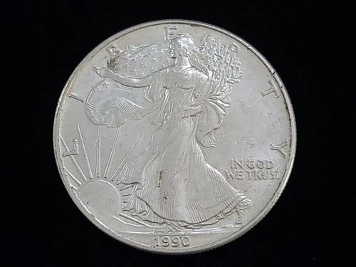 1990 $1 American Silver Eagle 1oz Fine Silver Coin #4 NICE!