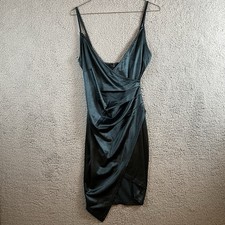 Windsor Women's Size XS Green Sleek Asymmetrical Wrap Front Mini Dress