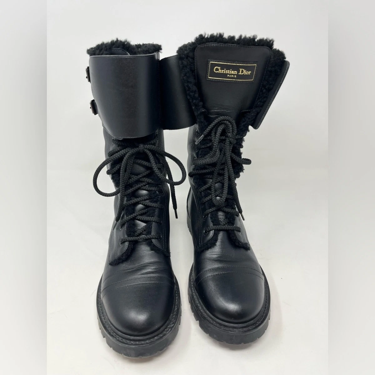 o*I様 Dior Leather Combat Boots ブラック Dior Combat Boots with Upper Leather for Women for sale | eBay