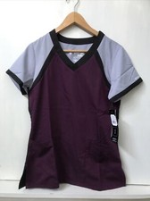 Grey's Anatomy Active Scrubs Women's 3 Pockets Raglan Scuba V-Neck Top NWT