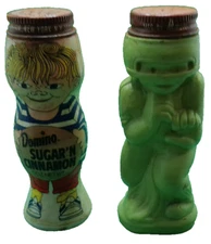 Domino sugar & cinnamon vintage container football little boy lot 2