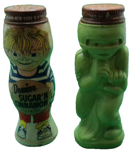 Domino sugar & cinnamon vintage container football little boy lot 2