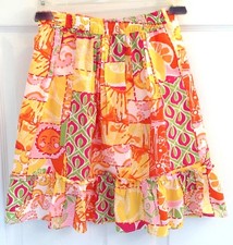 Lilly Pulitzer 6 Happiest Hour Patch Girls Ruffled Skirt Pull-on Elastic Waist