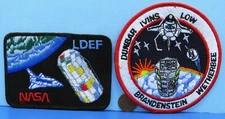 NASA PATCH Pair vtg STS-32 Space Shuttle COLUMBIA / LDEF Long Duration Exposure