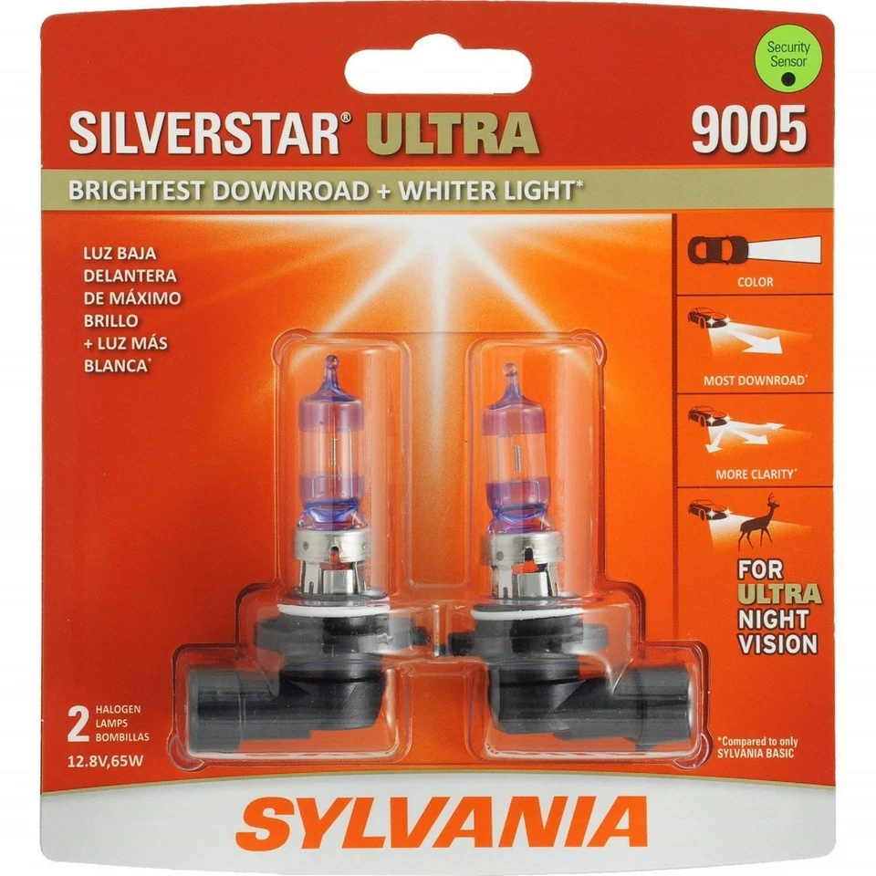 Sylvania SilverStar Ultra 9005 HB3 65W Dos Bombillas Cabeza Luz Luz Luz Baja Actualización OE Foto 2 de 4