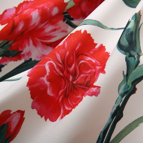 Women Midi Dress Pleated Floral Print A-line Crew Neck Sleeveless Elegant S-2XL - Bild 5 von 21