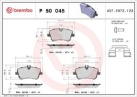 Brembo P 50 045X Bremsbelagsatz, Scheibenbremse FüR MERCEDES-BENZ