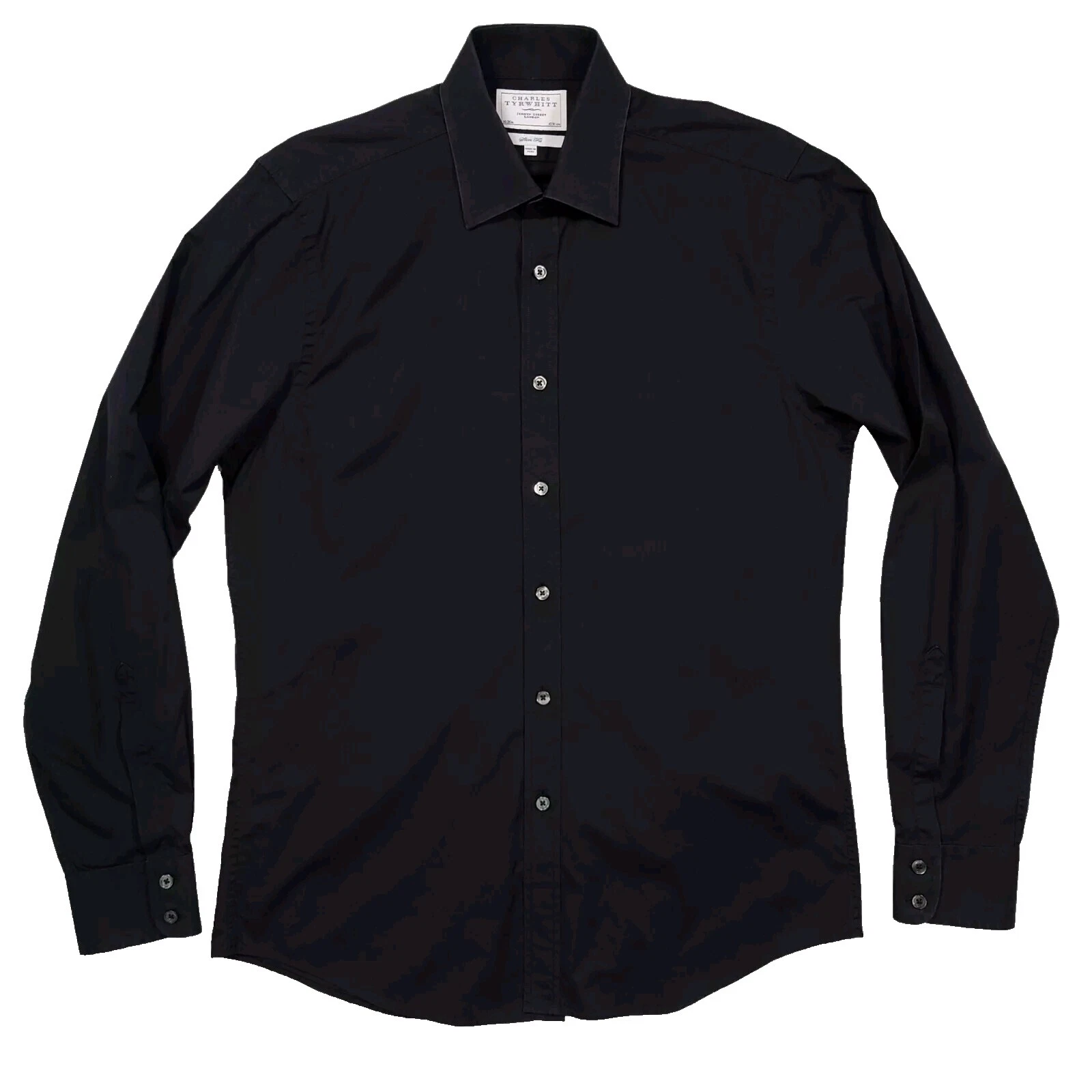 Camisas de vestir negro Charles Tyrwhitt para hombres