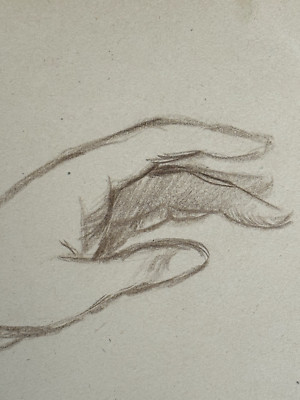 Drawing 20th Study Preparatory Hand Sketch Anatomy Very Good Condition