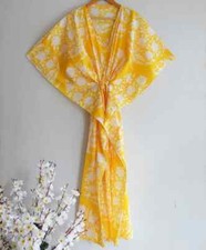 Indian Vintage 100% Cotton Long Beach Maxi Kaftan Dress One Size Caftan Kimono