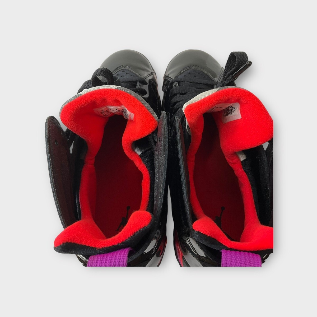 Woman's Air Jordan 7 Retro Black Gloss/ Bright Crimson Size
