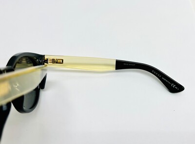 GUCCI [GG 1159/S VTDJD] Round Acetate Sunglasses GUCCI GG1159S Round Black Crystal Yellow Stripe Unisex  main image 4