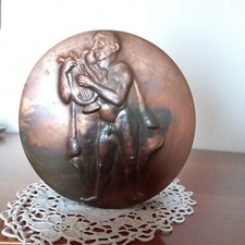 SCATOLA PORTAGIOIE IN RAME/OTTONE CON SUONATORE DI LIRA