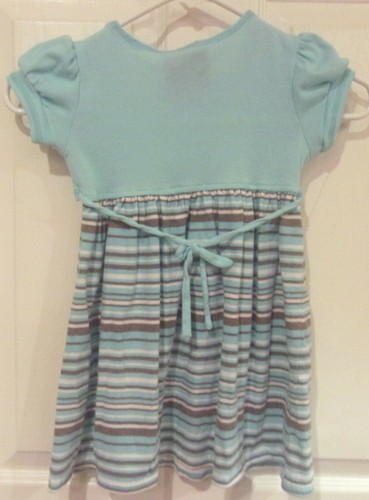 Girls WHAT A DOLL~AQUA Blue SHIFT SUN DRESS & SHRUG~sz 4 5~NEW~Party~Striped - Picture 4 of 8