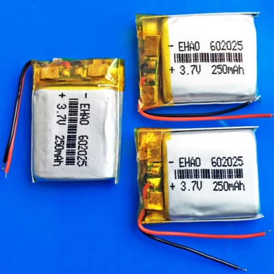 EHAO Batería recargable de polímero Li Po de 3,7 V 250 mAh para auricular reloj MP3 602025