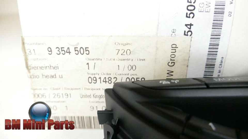 MINI Audio Head Unit Operating Unit Trim Black 61319354505 - Image 2 of 3