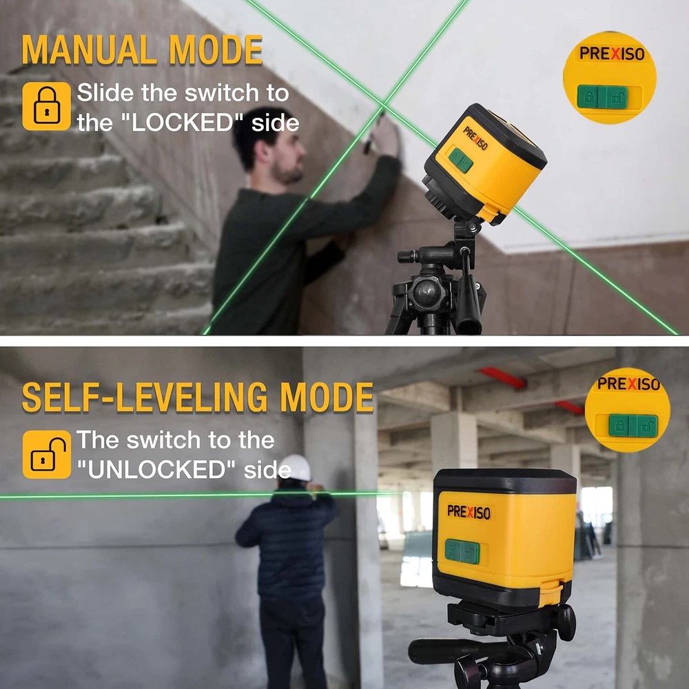 PREXISO 65Ft Self-Leveling Laser Level with Dual Modules and Tripod
