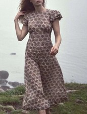 NEW Women Doen Cotton A-line Dress Floral Loose Midi Dress