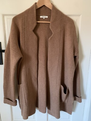 Madewell Small Oversized Camel Tan Brown Wool Mix Sweater Blazer Cardigan  Coat UK
