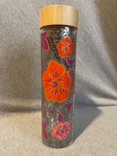 Anthropologie Glass Ritual Floral Tea Infuser Tumbler Mug Cup - Picture 2 of 6
