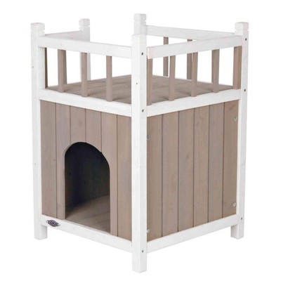 TRIXIE Natura Pet Home with Balcony | Elevated Cat Condo | Weatherproof Shelter,