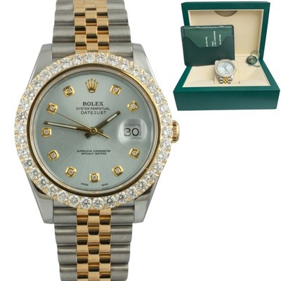 Rolex DateJust 41 ICE BLUE Diamond 18k & Steel 41mm JUBILEE 126333 BOX + BOOK