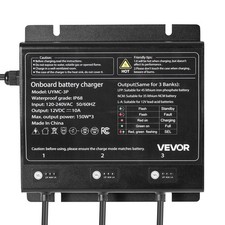 3-Bank 12V/10A Onboard Marine Battery Charger, IP68, 0V Recovery, Dustproof