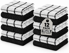 Kitchen Towels 12 Pack Premium 100 Cotton Dish Towels for Kitchen 15 x 25 Inch