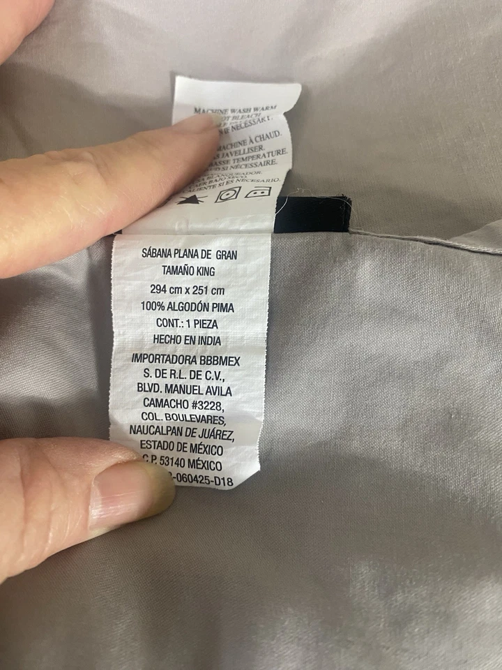Sábana plana Wamsutta Dream Zone King algodón Pima 750 TC topo Foto 3 de 4