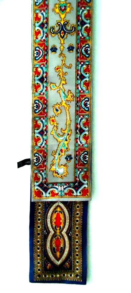 Bufanda Unisex Doble Dos Caras Japón Años 70 De Colección. Sarga de acetato tamaño 41,5 x 5 pulgadas Foto 3 de 4