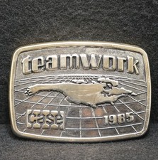 WH09148 NOS VINTAGE 1985 CASE TEAMWORK WESTERN POWER EQUIP. BELT BUCKLE