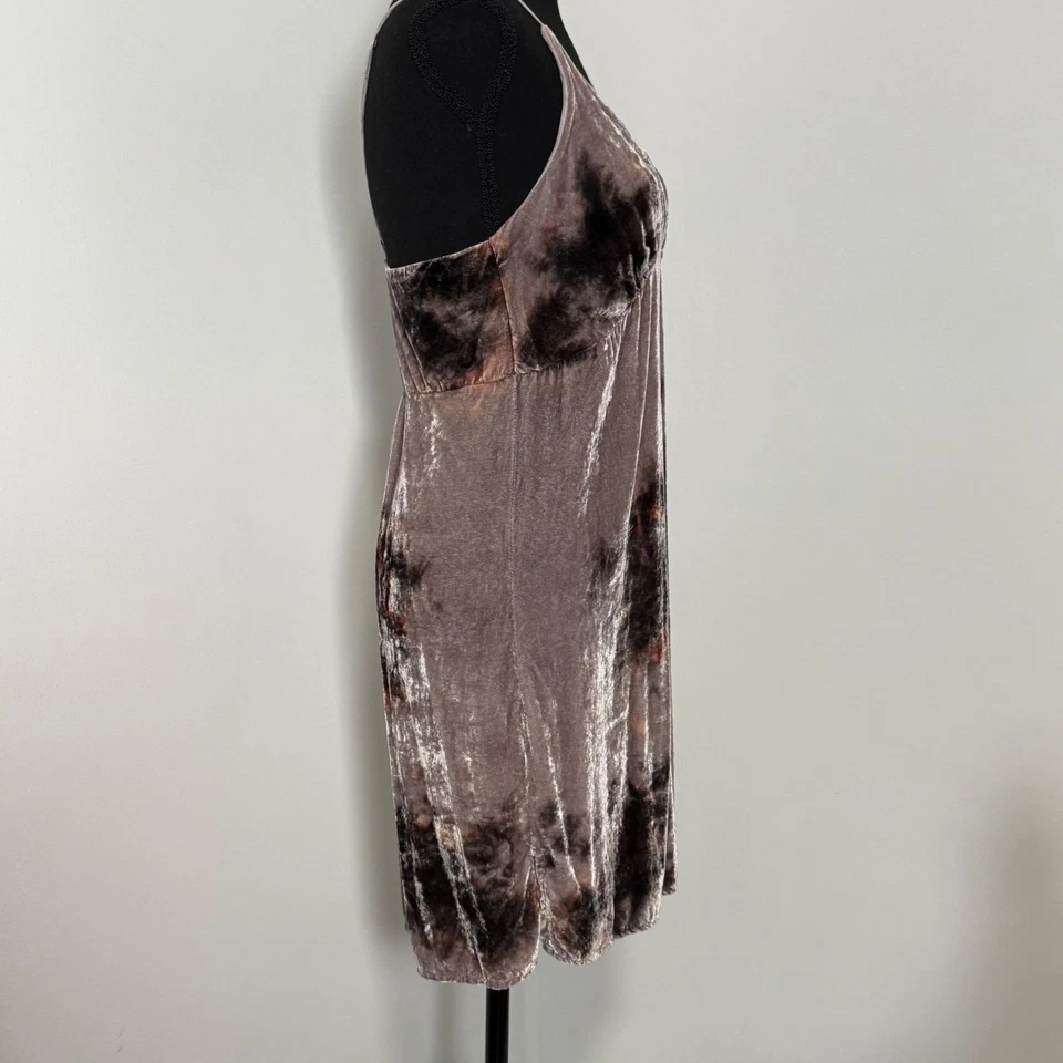 Babydoll Velvet Dress Womens Small Brown Y2K Whimsigoth Grunge Vintage - Image 3 of 4