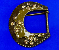 Dark Color Enameled Ranger Style Women's Rhinestone Accented Belt Buckle